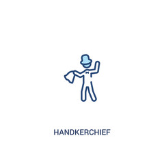 handkerchief concept 2 colored icon. simple line element illustration. outline blue handkerchief symbol. can be used for web and mobile ui/ux.