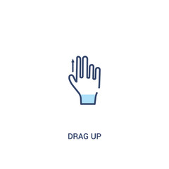 drag up concept 2 colored icon. simple line element illustration. outline blue drag up symbol. can be used for web and mobile ui/ux.