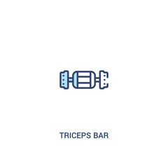 triceps bar concept 2 colored icon. simple line element illustration. outline blue triceps bar symbol. can be used for web and mobile ui/ux.