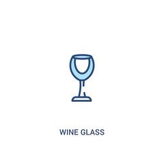 wine glass concept 2 colored icon. simple line element illustration. outline blue wine glass symbol. can be used for web and mobile ui/ux.