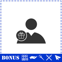 Delivery man icon flat