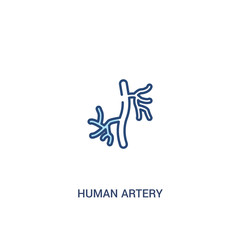 human artery concept 2 colored icon. simple line element illustration. outline blue human artery symbol. can be used for web and mobile ui/ux.