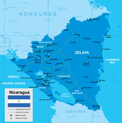 Obraz premium vector map of Nicaragua