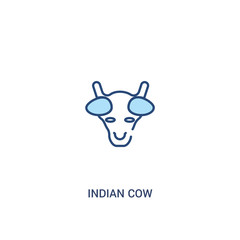 indian cow concept 2 colored icon. simple line element illustration. outline blue indian cow symbol. can be used for web and mobile ui/ux.