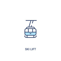 ski lift concept 2 colored icon. simple line element illustration. outline blue ski lift symbol. can be used for web and mobile ui/ux.