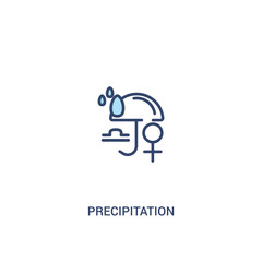 precipitation concept 2 colored icon. simple line element illustration. outline blue precipitation symbol. can be used for web and mobile ui/ux.