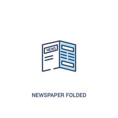 newspaper folded concept 2 colored icon. simple line element illustration. outline blue newspaper folded symbol. can be used for web and mobile ui/ux.