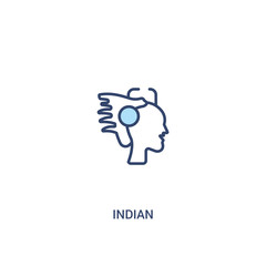 indian concept 2 colored icon. simple line element illustration. outline blue indian symbol. can be used for web and mobile ui/ux.