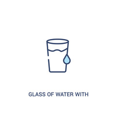 glass of water with drop concept 2 colored icon. simple line element illustration. outline blue glass of water with drop symbol. can be used for web and mobile ui/ux.