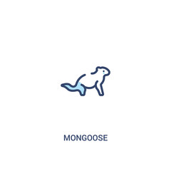 mongoose concept 2 colored icon. simple line element illustration. outline blue mongoose symbol. can be used for web and mobile ui/ux.