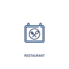 restaurant concept 2 colored icon. simple line element illustration. outline blue restaurant symbol. can be used for web and mobile ui/ux.