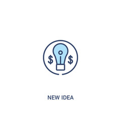 new idea concept 2 colored icon. simple line element illustration. outline blue new idea symbol. can be used for web and mobile ui/ux.