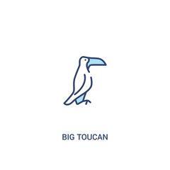 big toucan concept 2 colored icon. simple line element illustration. outline blue big toucan symbol. can be used for web and mobile ui/ux.