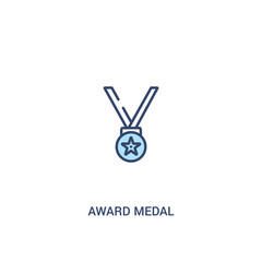 award medal concept 2 colored icon. simple line element illustration. outline blue award medal symbol. can be used for web and mobile ui/ux.