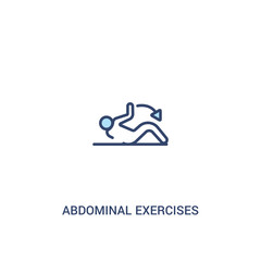abdominal exercises concept 2 colored icon. simple line element illustration. outline blue abdominal exercises symbol. can be used for web and mobile ui/ux.