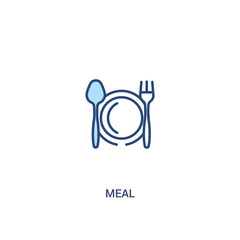 meal concept 2 colored icon. simple line element illustration. outline blue meal symbol. can be used for web and mobile ui/ux.
