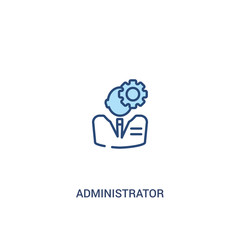 administrator concept 2 colored icon. simple line element illustration. outline blue administrator symbol. can be used for web and mobile ui/ux.