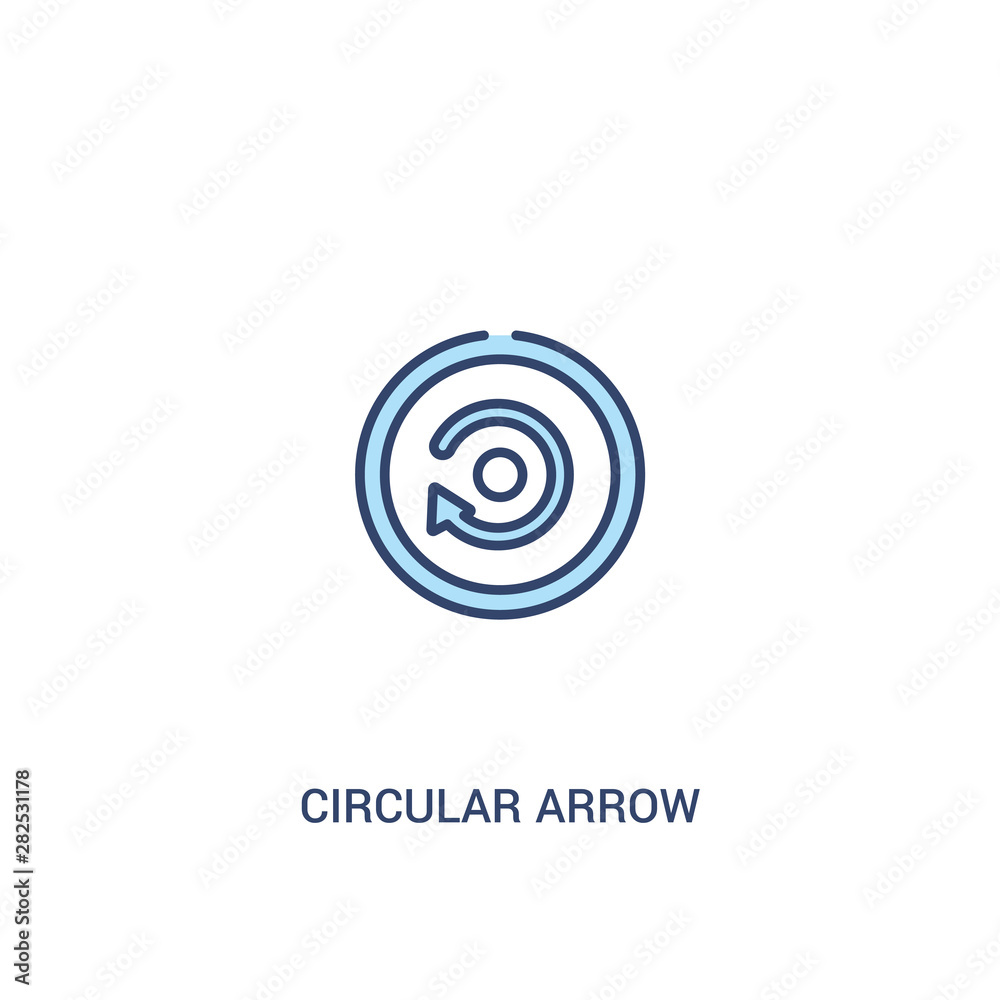 Poster circular arrow concept 2 colored icon. simple line element illustration. outline blue circular arrow