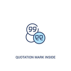 quotation mark inside a circle concept 2 colored icon. simple line element illustration. outline blue quotation mark inside a circle symbol. can be used for web and mobile ui/ux.