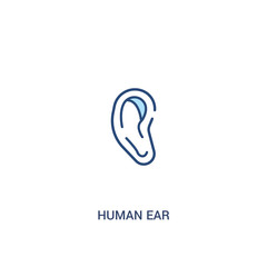 human ear concept 2 colored icon. simple line element illustration. outline blue human ear symbol. can be used for web and mobile ui/ux.