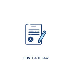 contract law concept 2 colored icon. simple line element illustration. outline blue contract law symbol. can be used for web and mobile ui/ux.