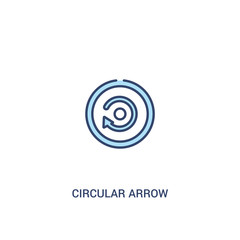 circular arrow concept 2 colored icon. simple line element illustration. outline blue circular arrow symbol. can be used for web and mobile ui/ux.