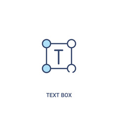 text box concept 2 colored icon. simple line element illustration. outline blue text box symbol. can be used for web and mobile ui/ux.