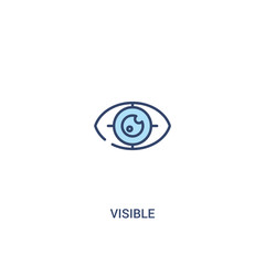 visible concept 2 colored icon. simple line element illustration. outline blue visible symbol. can be used for web and mobile ui/ux.