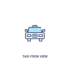 Fototapeta premium taxi fron view concept 2 colored icon. simple line element illustration. outline blue taxi fron view symbol. can be used for web and mobile ui/ux.
