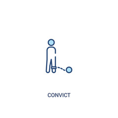 convict concept 2 colored icon. simple line element illustration. outline blue convict symbol. can be used for web and mobile ui/ux.