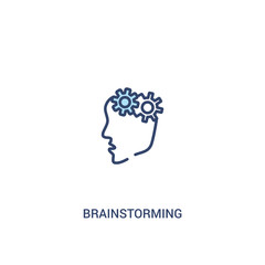 brainstorming concept 2 colored icon. simple line element illustration. outline blue brainstorming symbol. can be used for web and mobile ui/ux.