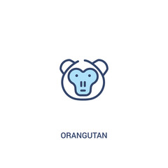 orangutan concept 2 colored icon. simple line element illustration. outline blue orangutan symbol. can be used for web and mobile ui/ux.
