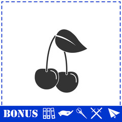 Cherry icon flat