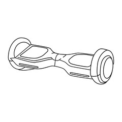 Electro board icon in outline style. two-wheeled scooter lineal. Self-balancing electric board. Eco Transport  isolated vector illustration