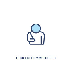 shoulder immobilizer concept 2 colored icon. simple line element illustration. outline blue shoulder immobilizer symbol. can be used for web and mobile ui/ux.