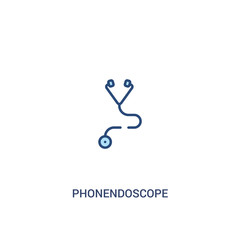 phonendoscope concept 2 colored icon. simple line element illustration. outline blue phonendoscope symbol. can be used for web and mobile ui/ux.