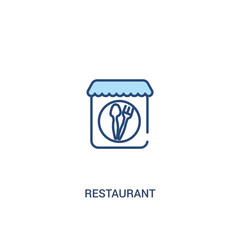 restaurant concept 2 colored icon. simple line element illustration. outline blue restaurant symbol. can be used for web and mobile ui/ux.