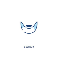Naklejka premium beardy concept 2 colored icon. simple line element illustration. outline blue beardy symbol. can be used for web and mobile ui/ux.