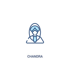 chandra concept 2 colored icon. simple line element illustration. outline blue chandra symbol. can be used for web and mobile ui/ux.