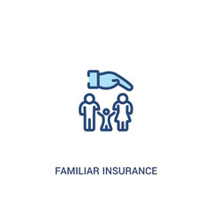 familiar insurance concept 2 colored icon. simple line element illustration. outline blue familiar insurance symbol. can be used for web and mobile ui/ux.