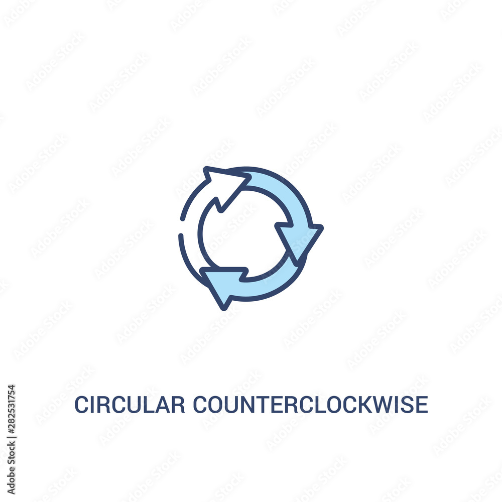 Poster circular counterclockwise arrows concept 2 colored icon. simple line element illustration. outline b