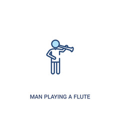 man playing a flute concept 2 colored icon. simple line element illustration. outline blue man playing a flute symbol. can be used for web and mobile ui/ux.