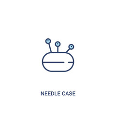 needle case concept 2 colored icon. simple line element illustration. outline blue needle case symbol. can be used for web and mobile ui/ux.