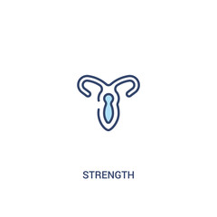 strength concept 2 colored icon. simple line element illustration. outline blue strength symbol. can be used for web and mobile ui/ux.