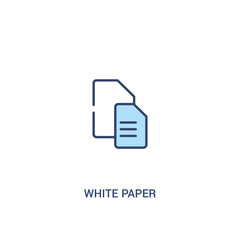 Fototapeta premium white paper concept 2 colored icon. simple line element illustration. outline blue white paper symbol. can be used for web and mobile ui/ux.