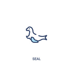 Fototapeta premium seal concept 2 colored icon. simple line element illustration. outline blue seal symbol. can be used for web and mobile ui/ux.