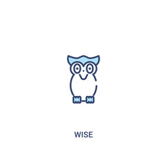 wise concept 2 colored icon. simple line element illustration. outline blue wise symbol. can be used for web and mobile ui/ux.