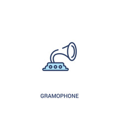 gramophone concept 2 colored icon. simple line element illustration. outline blue gramophone symbol. can be used for web and mobile ui/ux.