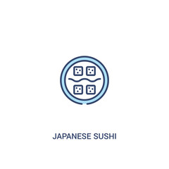 japanese sushi concept 2 colored icon. simple line element illustration. outline blue japanese sushi symbol. can be used for web and mobile ui/ux.