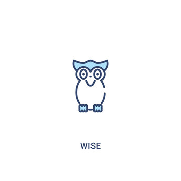 wise concept 2 colored icon. simple line element illustration. outline blue wise symbol. can be used for web and mobile ui/ux.